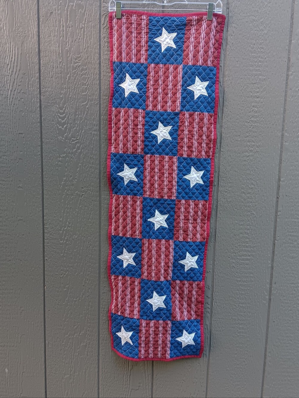NAUTICA HOME Americana 4th Of July Reversable Quilted Table Runner 46" X 14"